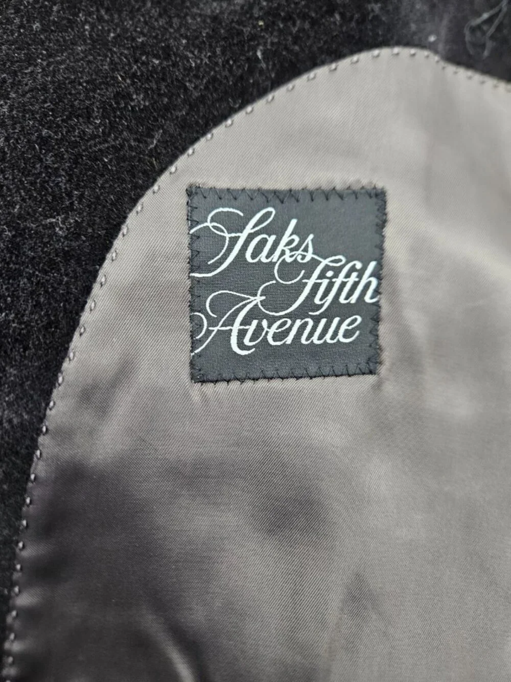 Saks Fifth Avenue Velvet Blazer Mens 48L Black Paisley Sportscoat Jacket
